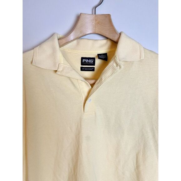 Ping Collection Polo Shirt Mens Large Yellow Dry Fiber Dynamics Golf Cotton - Picture 2 of 7